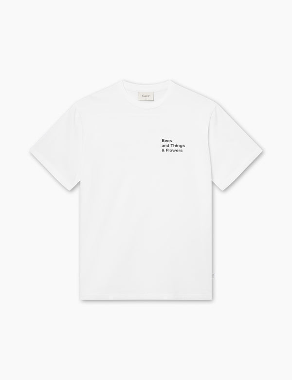 forét FARM T-SHIRT - WHITE/NAVY