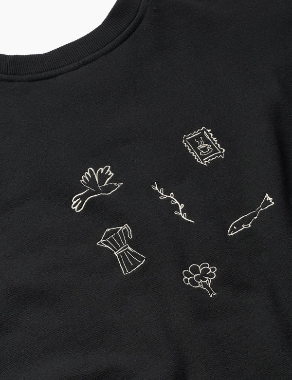 Forét FIN SWEATSHIRT - BLACK