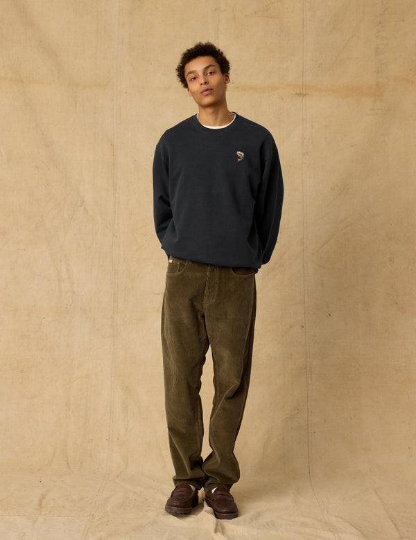 Forét FISH SWEATSHIRT - BLACK