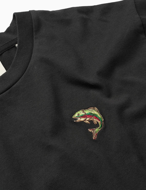 Forét FISH T-SHIRT - BLACK