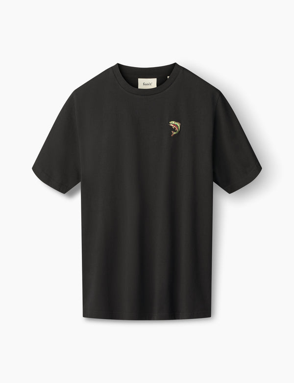 forét FISH T-SHIRT - BLACK