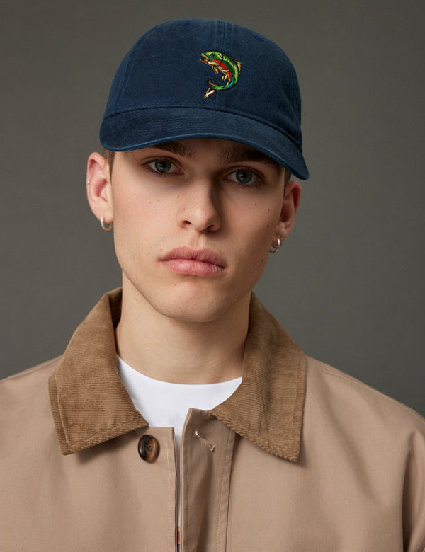 Forét FISH WASHED CAP - NAVY