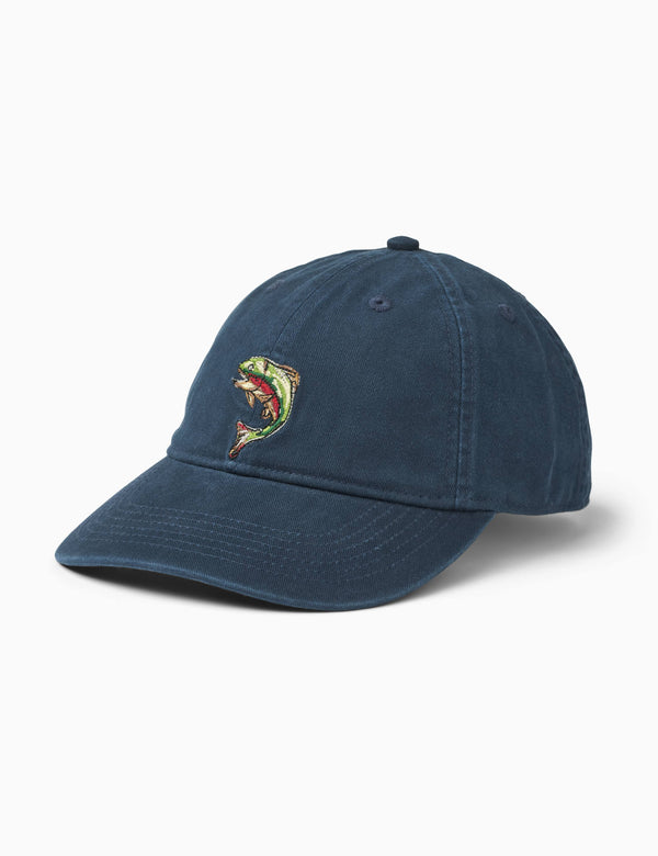 forét FISH WASHED CAP - NAVY