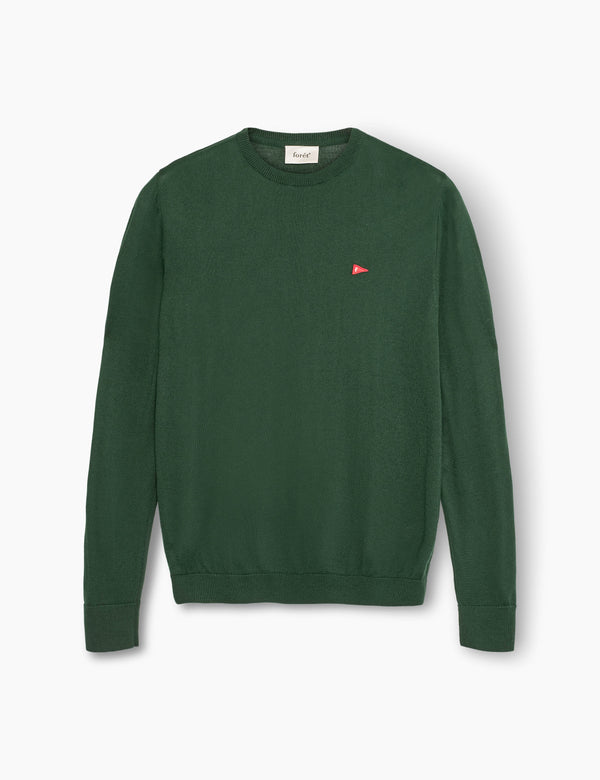 forét FLAG MERINO KNIT - DARK GREEN