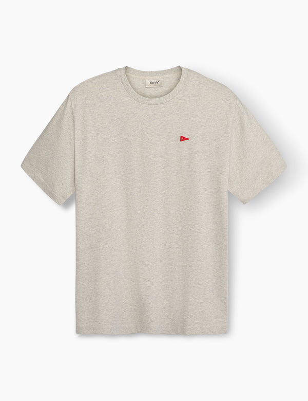 forét FLAG T-SHIRT - SNOW MELANGE