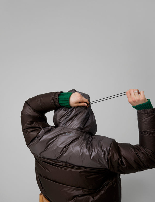 Forét GRAIN REVERSIBLE PUFFER JACKET - BROWN