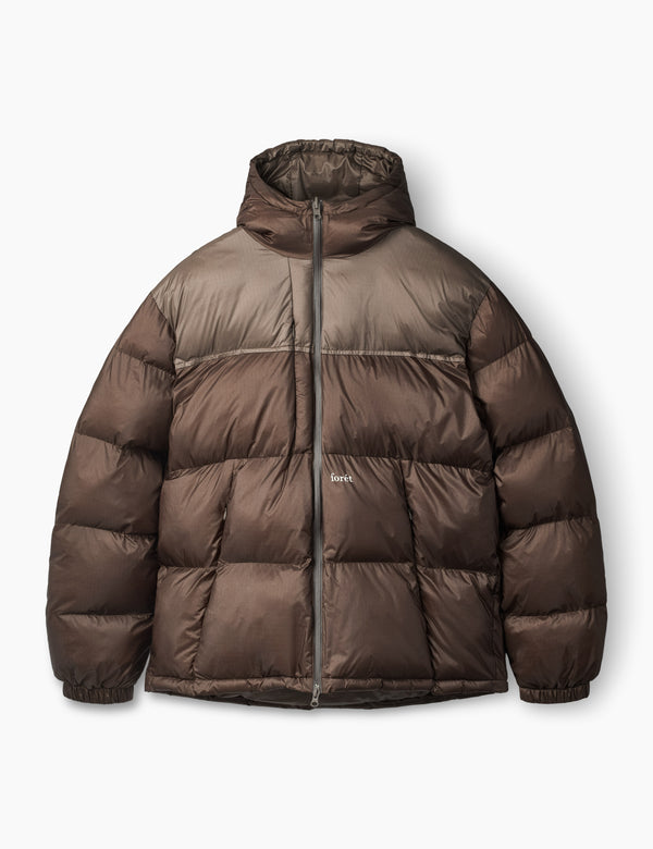 forét GRAIN REVERSIBLE PUFFER JACKET - BROWN