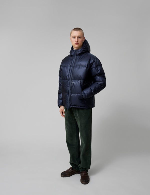 Forét GRAIN REVERSIBLE PUFFER JACKET - NAVY