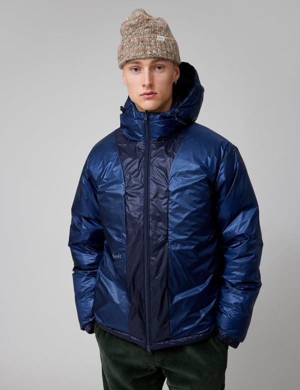 Forét GRAIN REVERSIBLE PUFFER JACKET - NAVY
