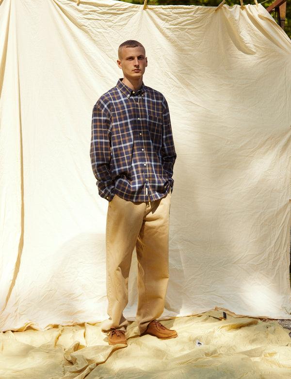 Forét GRIP CHECK SHIRT - NAVY CHECK