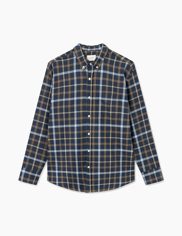 forét GRIP CHECK SHIRT - NAVY CHECK