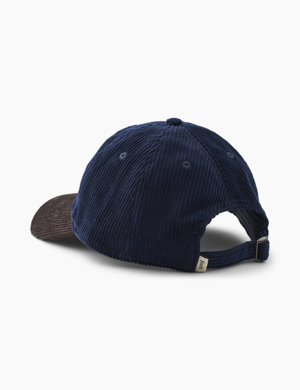 Forét HAWK CORDUROY CAP - NAVY/BROWN