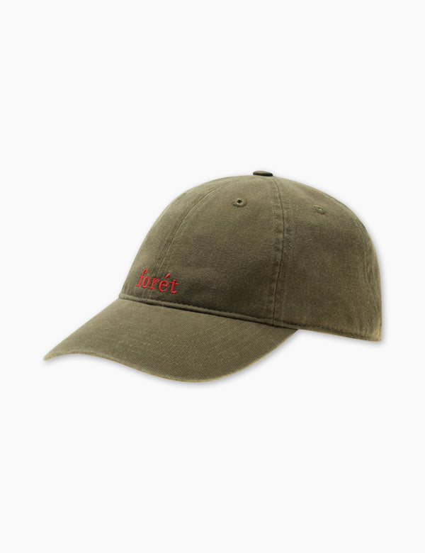 forét HAWK WASHED CAP - ARMY/RED