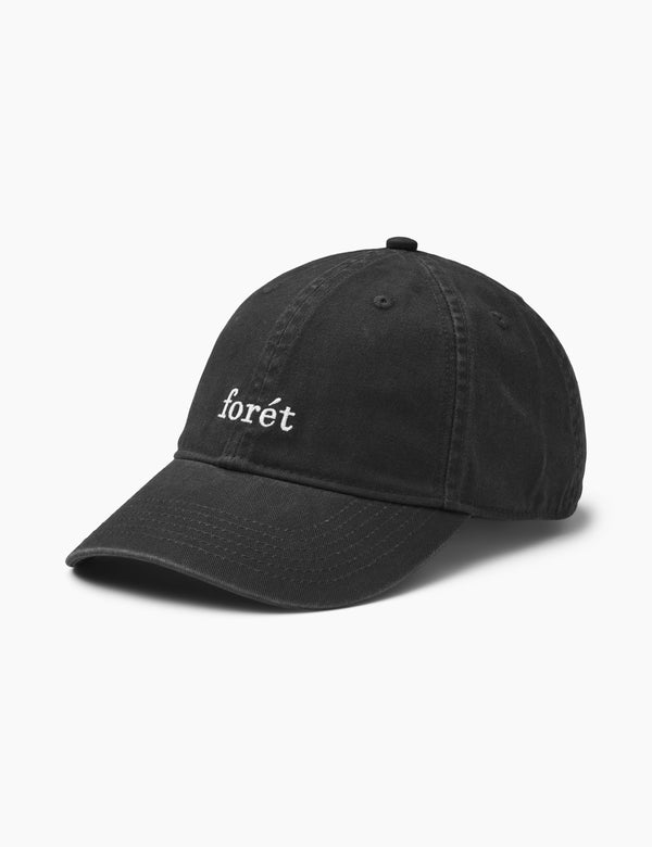 forét HAWK WASHED CAP - BLACK