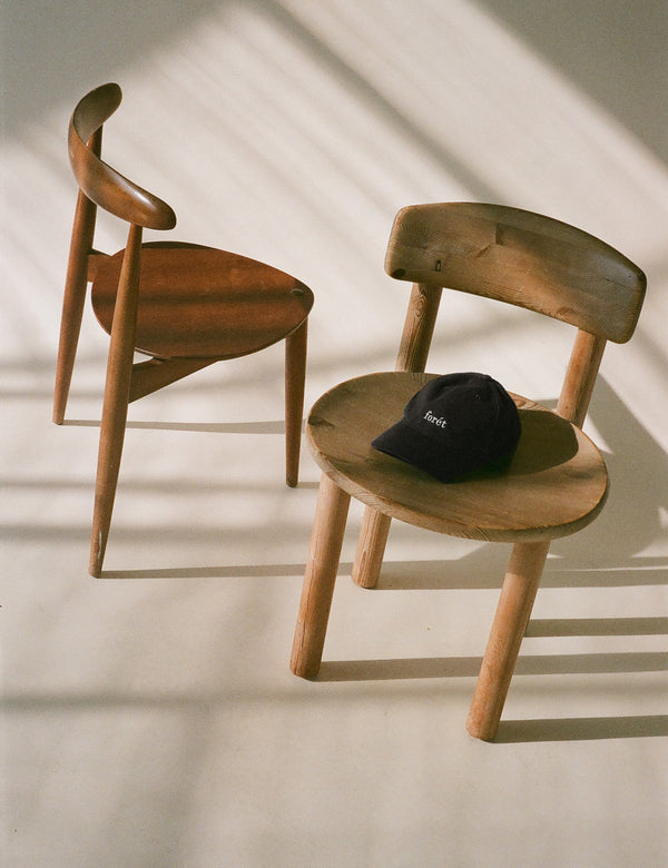 Forét HAWK WASHED CAP - BLACK