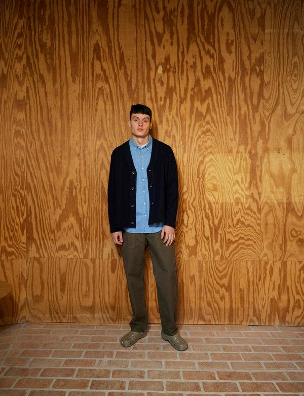 Forét HILL WOOL CARDIGAN - NAVY