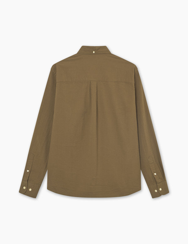 Forét HORNET SEERSUCKER SHIRT - ARMY