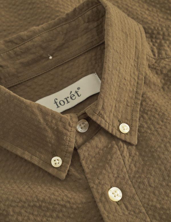 Forét HORNET SEERSUCKER SHIRT - ARMY