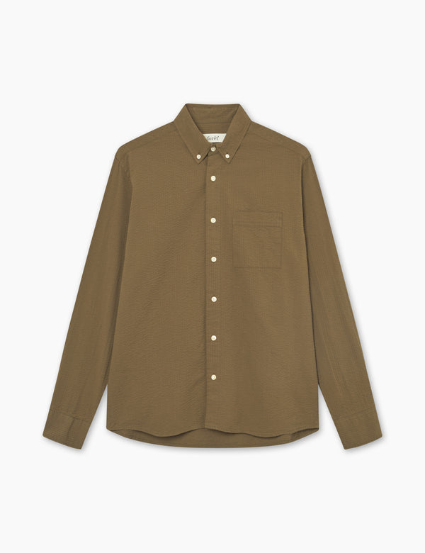 forét HORNET SEERSUCKER SHIRT - ARMY