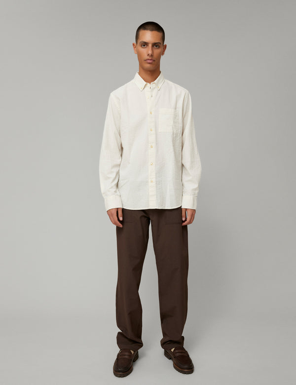 Forét HORNET SEERSUCKER SHIRT - CLOUD