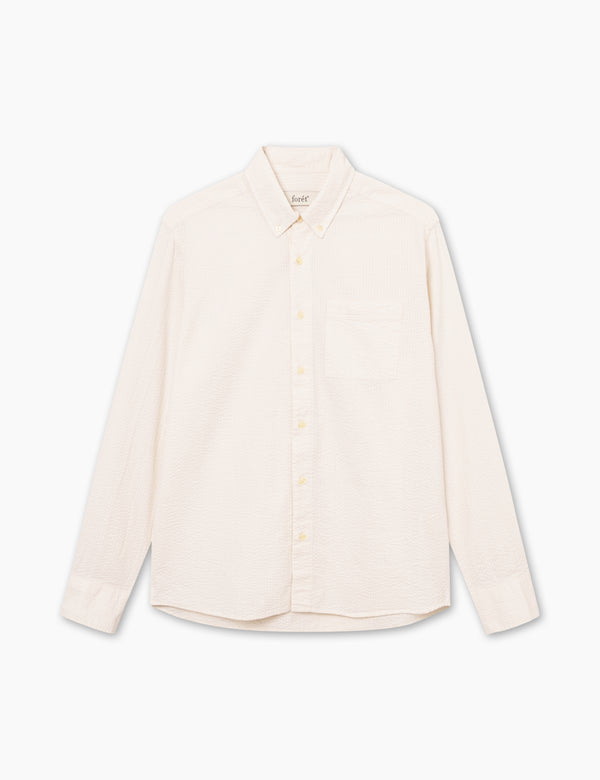 forét HORNET SEERSUCKER SHIRT - CLOUD