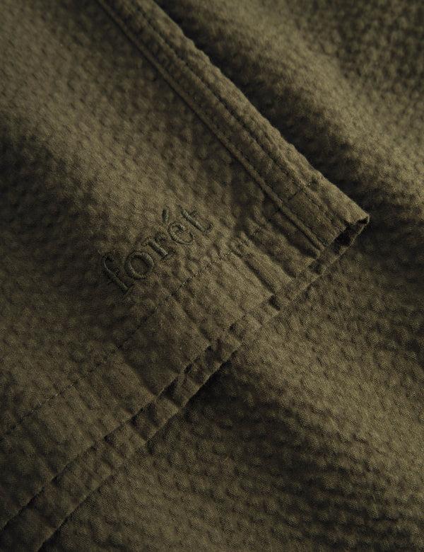 Forét HUSH SEERSUCKER SHORTS - ARMY