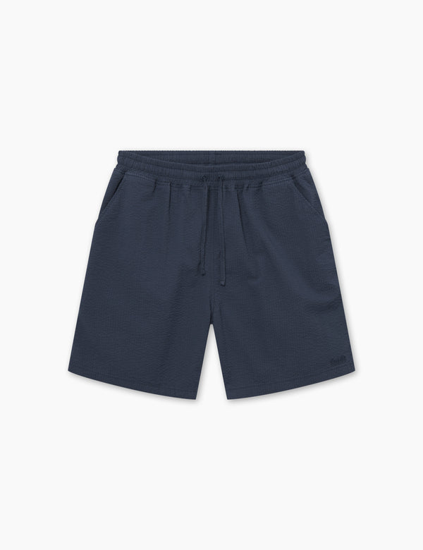forét HUSH SEERSUCKER SHORTS - NAVY