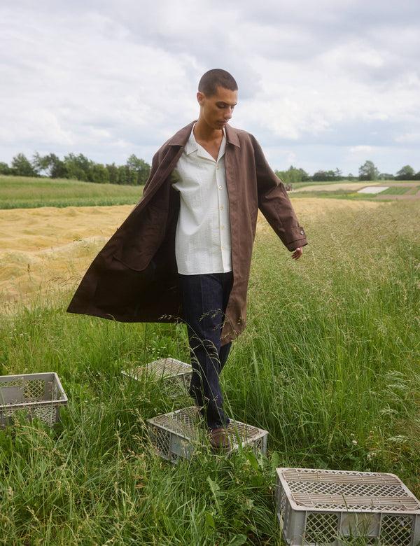 Forét HUSH SEERSUCKER SS SHIRT - CLOUD