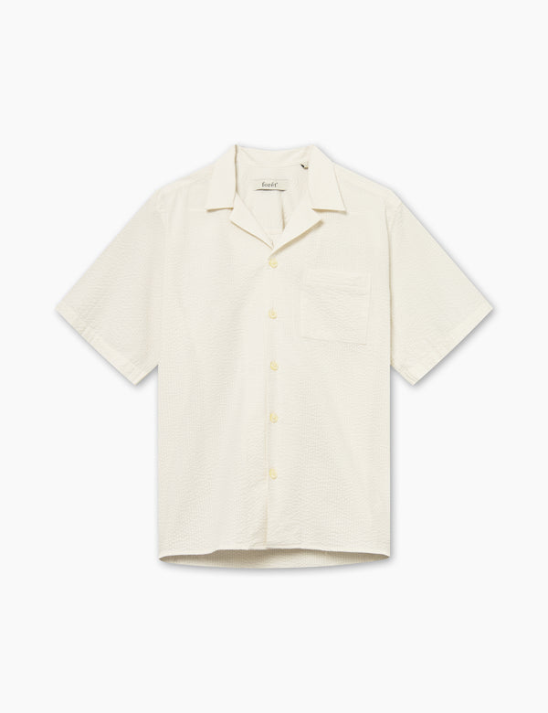 forét HUSH SEERSUCKER SS SHIRT - CLOUD
