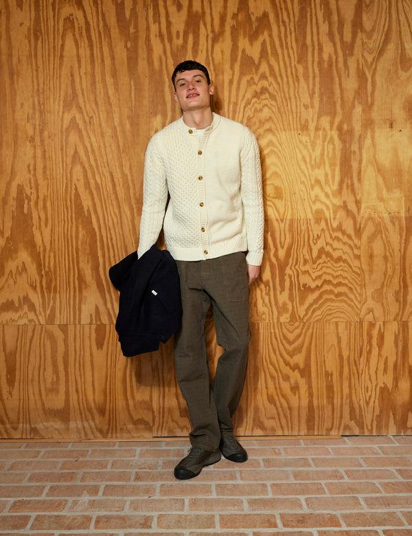 Forét HYBRID CABLE CARDIGAN - CLOUD