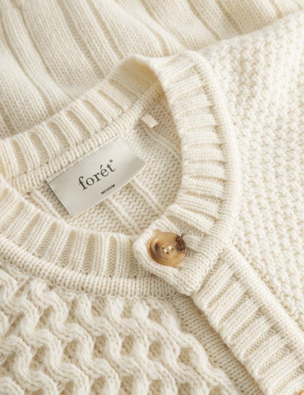 Forét HYBRID CABLE CARDIGAN - CLOUD