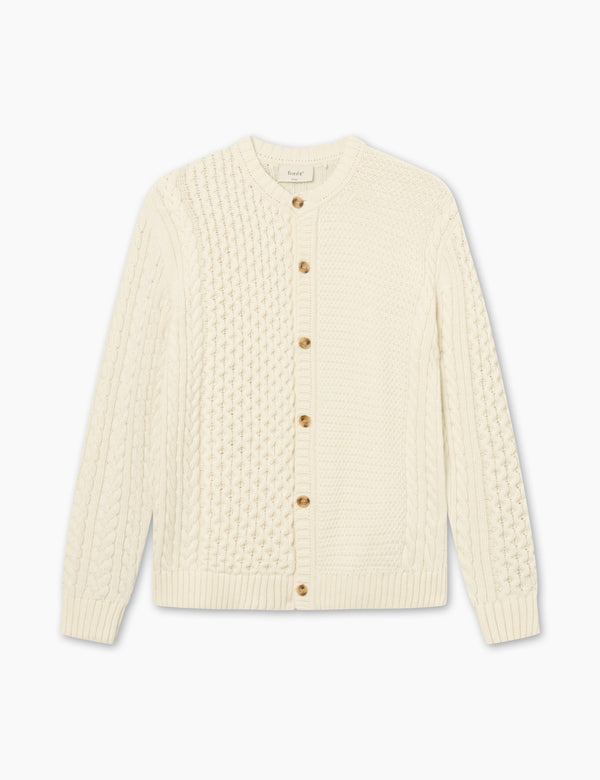 forét HYBRID CABLE CARDIGAN - CLOUD