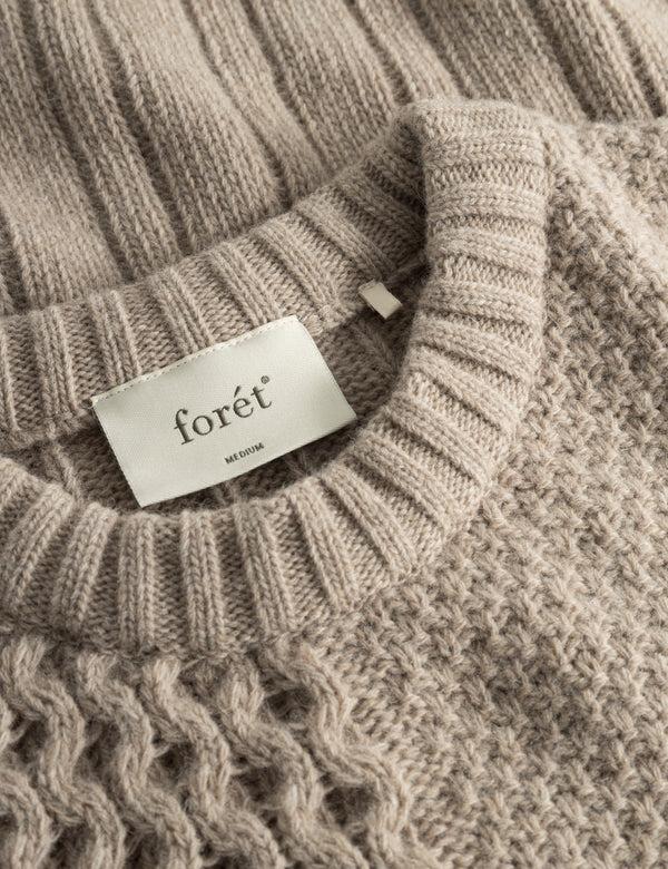 Forét HYBRID CABLE KNIT - KHAKI