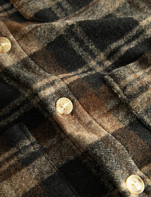 Forét IVY WOOL OVERSHIRT - BROWN CHECK