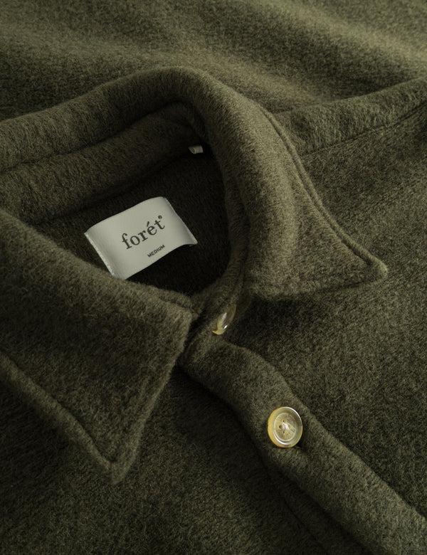Forét IVY WOOL OVERSHIRT - DARK MOSS