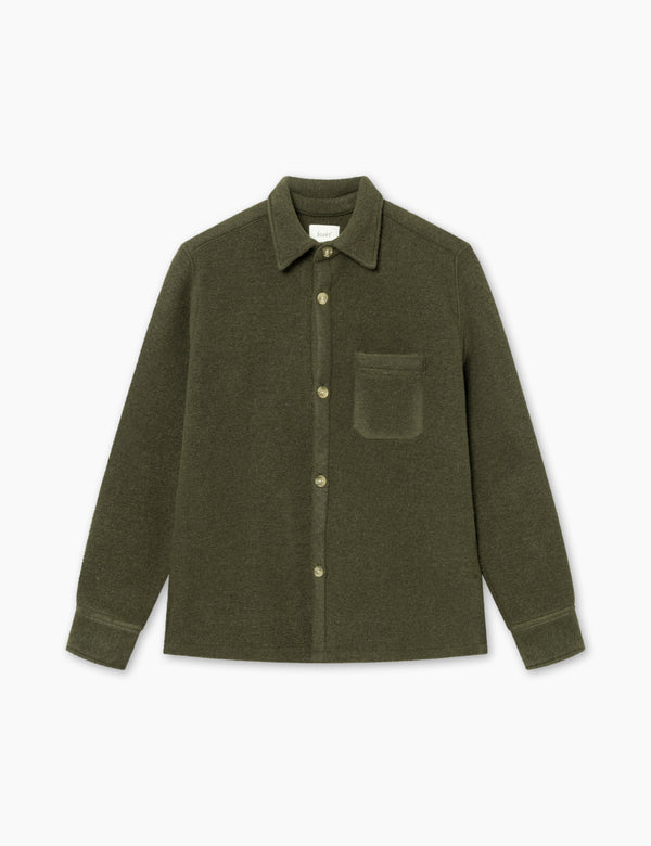 forét IVY WOOL OVERSHIRT - DARK MOSS