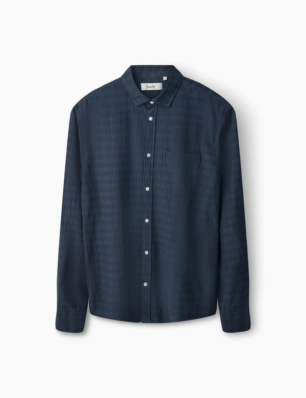 forét JUNO STRUCTURED SHIRT - NAVY