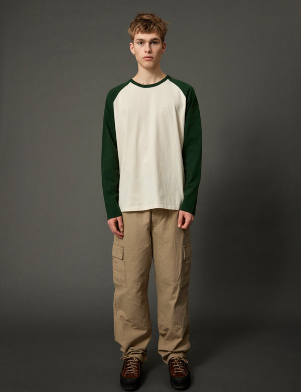 Forét LAKE LONGSLEEVE - CLOUD/DARK GREEN