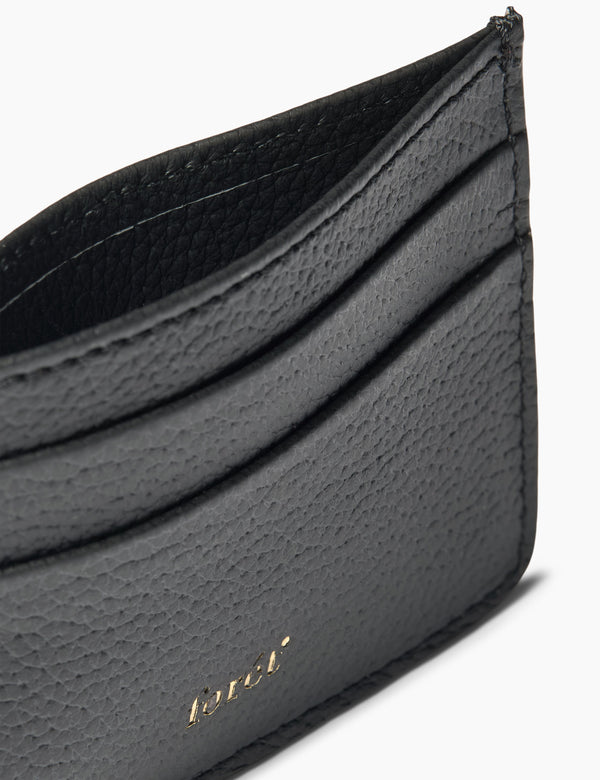 Forét LEATHER CARDHOLDER - BLACK