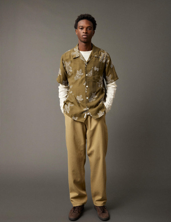 Forét LEO EMBROIDERY SHIRT - ARMY