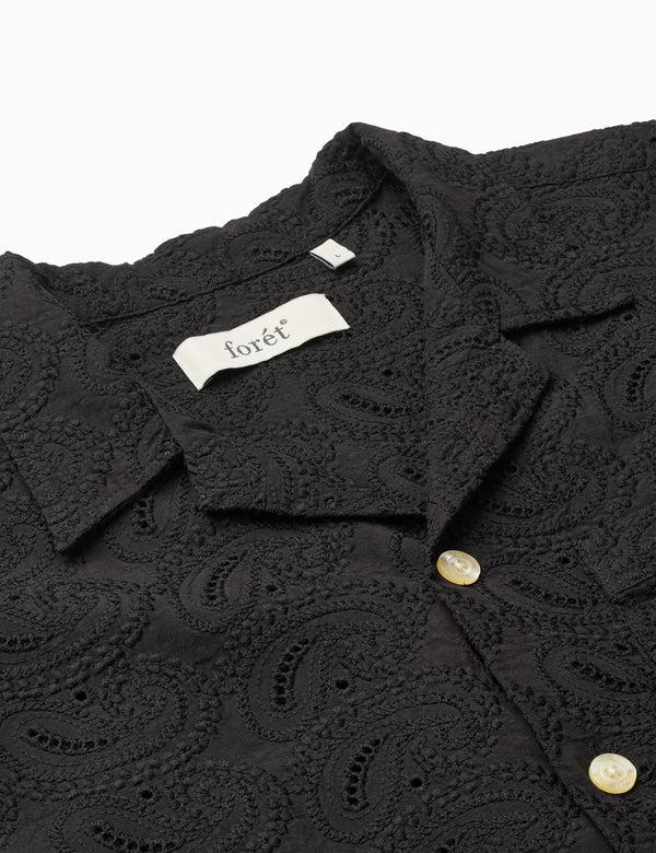 Forét LEO PAISLEY SHIRT - BLACK