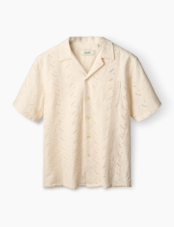 forét LEO PAISLEY SHIRT - CLOUD