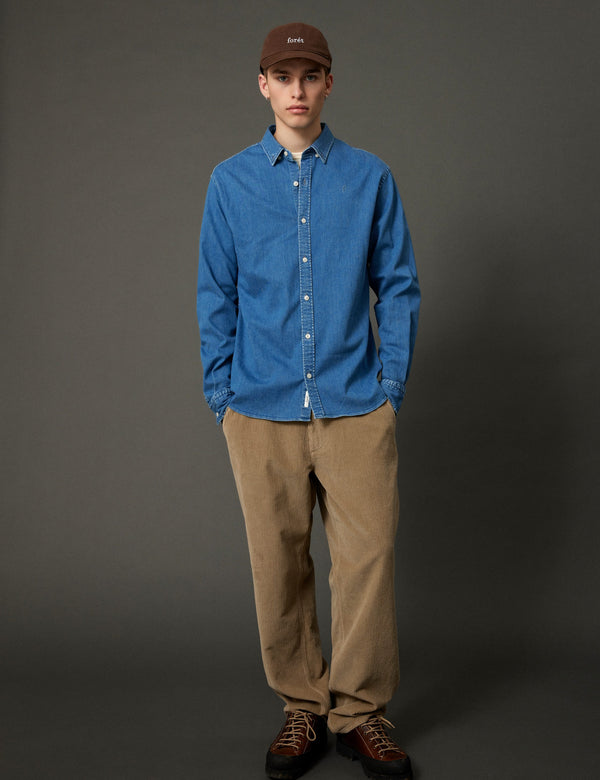 Forét LIFE CHAMBRAY SHIRT - MID BLUE