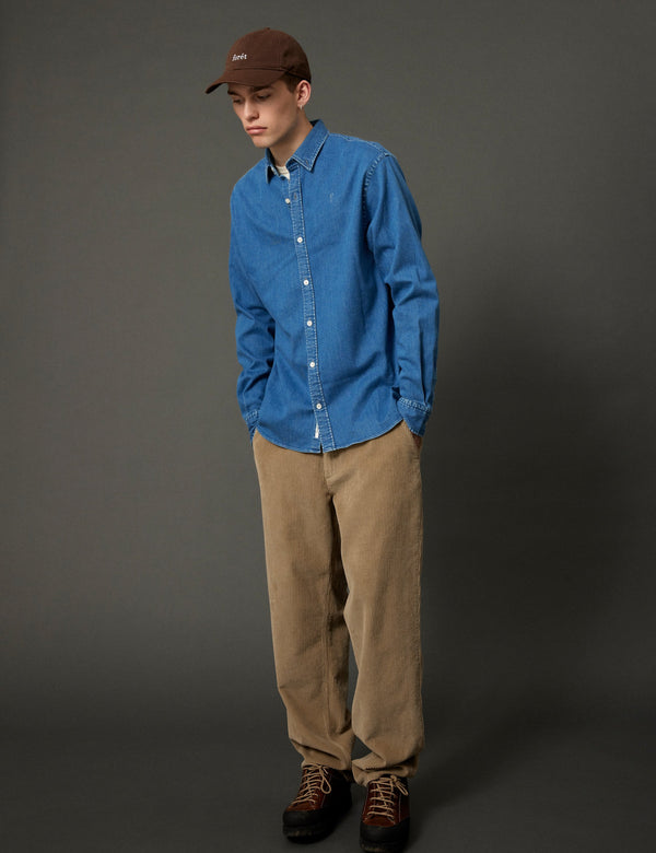 Forét LIFE CHAMBRAY SHIRT - MID BLUE
