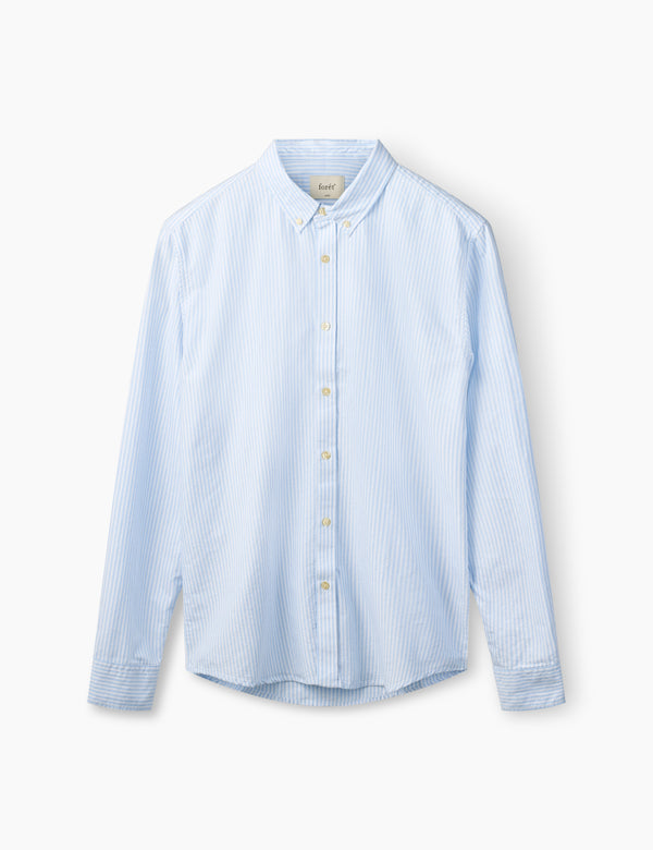 forét LIFE SHIRT - LIGHT BLUE STRIPE