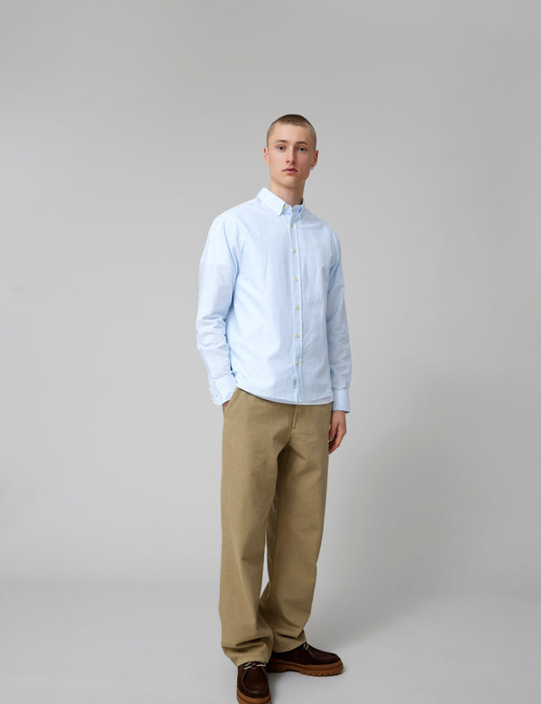 Forét LIFE SHIRT - WHITE/LIGHT BLUE