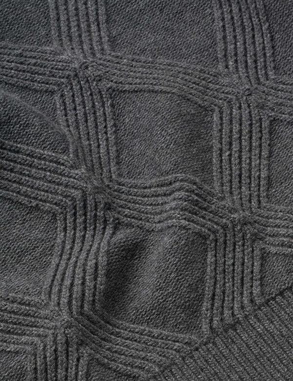 Forét LINE CABLE KNIT - DARK GREY MÉLANGE