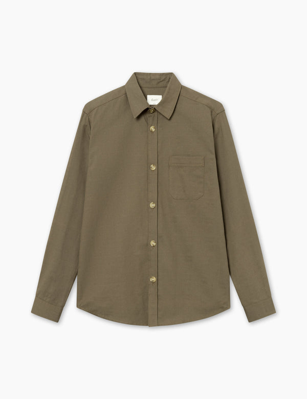 forét MAP JACQUARD SHIRT - ARMY