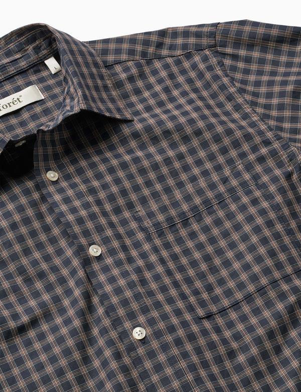 Forét MAPLE POPLIN SHIRT - NAVY/RED