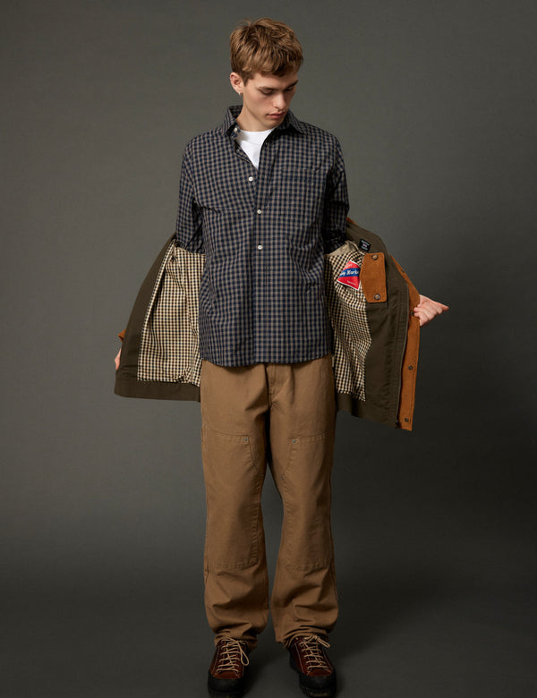 Forét MAPLE POPLIN SHIRT - NAVY/RED